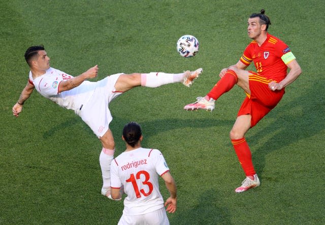 Gareth Bale, right, struggled to get into the game in the first half 
