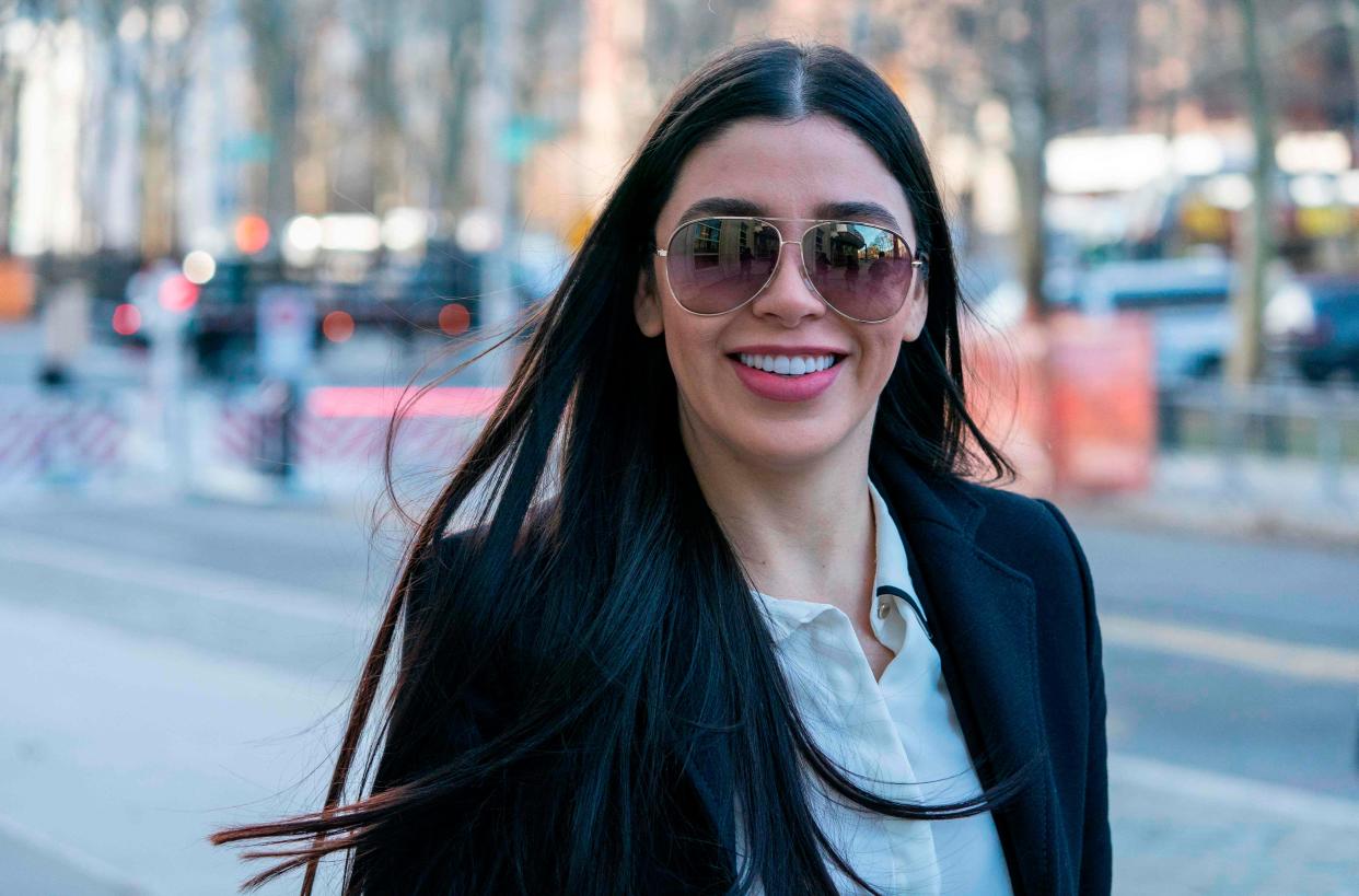 The wife of Joaquin "El Chapo" Guzman, Emma Coronel Aispuro, arrives at the US Federal Courthouse in Brooklyn on January 14, 2019 in New York.