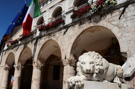 The town hall is seen in Norcia, central Italy, August 9, 2016. REUTERS/Crispian Balmer/Files