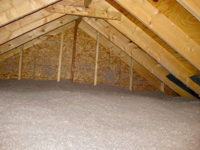 Blown-in attic insulation is an effective way to limit expensive heat loss, particularly in older homes.