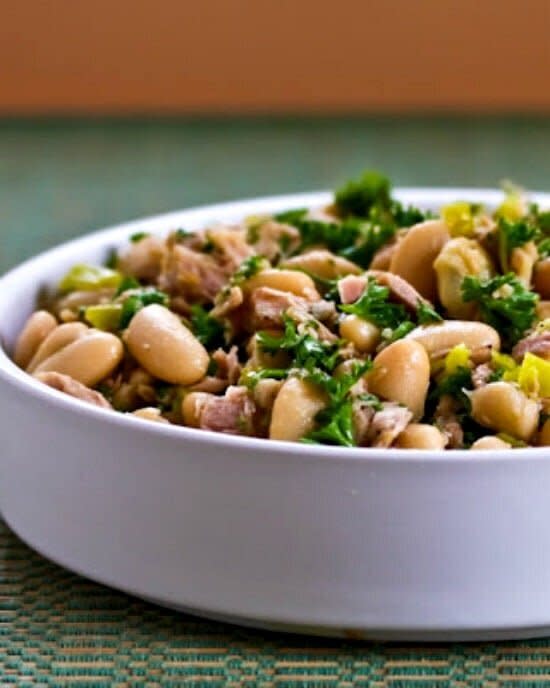 <strong><a href="https://kalynskitchen.com/recipe-for-spicy-cannellini-bean-salad/" target="_blank" rel="noopener noreferrer">Get the&nbsp;Spicy Cannellini Bean Salad with Tuna, Pepperoncini and Parsley recipe from Kalyn's Kitchen</a></strong>