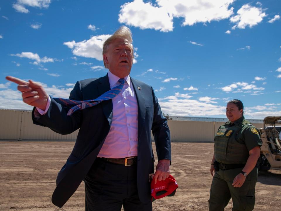 It was the controversial campaign promise that Donald Trump built his 2016 electoral success on: to build what he called a “big beautiful wall” on the US border with Mexico.But, two and half years after he took office, supporters – who were so enamoured by the idea, they regularly chanted in favour of the structure – may be forgiven for wondering where exactly it is.Now, it has emerged that not a single new stretch of border wall has been built since Mr Trump took office in January 2017.A statement released by the US Customs and Border Protection (CBP) agency confirmed the 51 miles of fencing completed since Mr Trump took power has simply replaced barriers that already existed.No original wall or fencing has been created in areas that previously did not have any, it said.That is despite the fact that a total of 205 miles of both new and replacement wall and fencing has already been budgeted for since Mr Trump took office – including via the Treasury Forfeiture Fund which the president redirected through controversial executive action in February.Speaking anonymously to the Washington Examiner, a senior official in the Trump administration said engineers could move faster on so-called replacement projects than entirely new stretches of fence because the approval process for environmental and zoning permits was less extensive.Another official blamed Democrats for obstructing progress. He told the newspaper: “The wall projects are moving along as quickly as practicably possible given the unprecedented obstruction from Democrat lawmakers to protect and prolong open borders.”Yet it seems the lack of progress will not deter Mr Trump from making the wall a central part of his 2020 election campaign.When crowds took up their now familiar refrain of “build that wall" at a recent rally in El Paso, Texas, Mr Trump responded by telling them: “Now, you really mean 'finish that wall,' because we've built a lot of it.”The CBP recently said it will be continuing to build the approximately 205 miles of wall that have been funded so far this year, using Treasury Forfeiture Fund money that Mr Trump seized in February after the partial government shutdown.The Trump administration was sued for taking $6.6bn from the military and other departments to be used for building the border wall after Congress refused to grant the president the money he had requested.