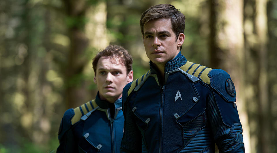 The late Anton Yelchin with Chris Pine in 2016's Star Trek Beyond