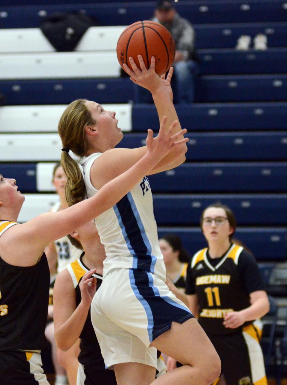 Kenzie Bromley and the Petoskey girls' basketball team put in a good effort Saturday on the road, though fell in a narrow margin against a tough East Kentwood team.