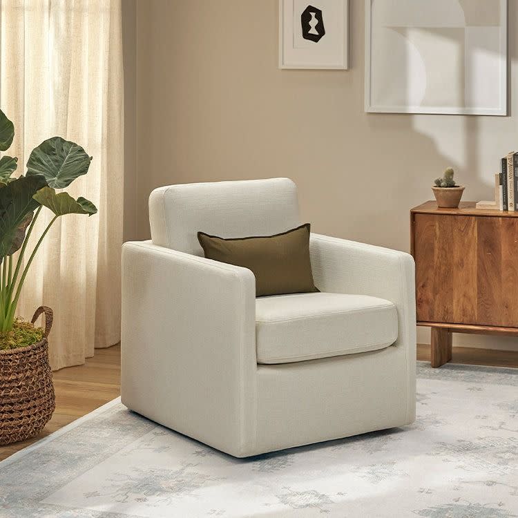 <p><a href="https://go.redirectingat.com?id=74968X1596630&url=https%3A%2F%2Flevityhome.com%2Fproducts%2Fthe-campo-swivel-chair%3Fvariant%3D42731053088919&sref=https%3A%2F%2Fwww.bestproducts.com%2Fhome%2Fdecor%2Fg43522651%2Ffirst-apartment-gifts%2F" rel="nofollow noopener" target="_blank" data-ylk="slk:Shop Now;elm:context_link;itc:0;sec:content-canvas" class="link ">Shop Now</a></p><p>The Campo Swivel Chair</p><p>levityhome.com</p><p>$749.00</p>