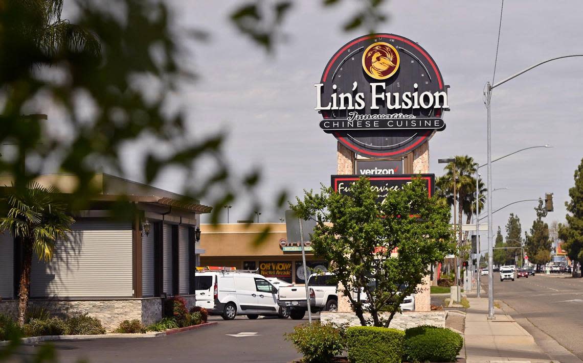 Lin’s Fusion restaurant is seen along Blackstone Avenue just north of Shaw Avenue Wednesday, March 27, 2024. The Labor Commissioner’s Office has reached a $2 million settlement against the owner of Lin’s Fusion for violating state labor laws and underpaying 32 workers.