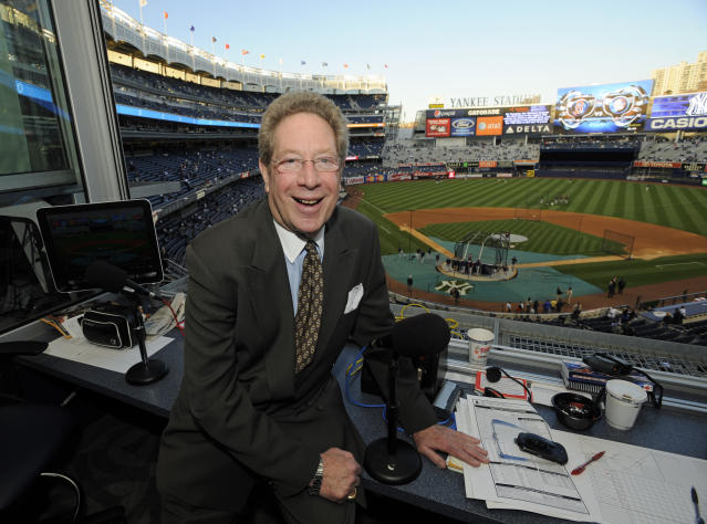 Justin Turner signed the foul ball that hit Yankees announcer John Sterling