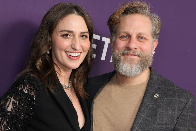 <p>Michael Loccisano/WireImage</p> Sara Bareilles and Joe Tippett photographed in New York City on March 7, 2024