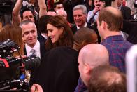 <p>Major cool parent points! Duchess Kate and Prince William talk to <a href="https://www.harpersbazaar.com/celebrity/latest/news/a4611/prince-william-kate-middleton-meet-beyonce-jay-z-new-york-tour/" rel="nofollow noopener" target="_blank" data-ylk="slk:Beyoncé;elm:context_link;itc:0;sec:content-canvas" class="link ">Beyoncé</a> and Jay-Z at a Brooklyn Nets game in Brooklyn, New York.</p>