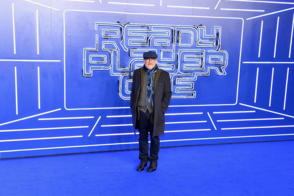 Director: Steven Spielberg braved the cold as he attended the London premiere (Jeff Spicer/Getty Images)