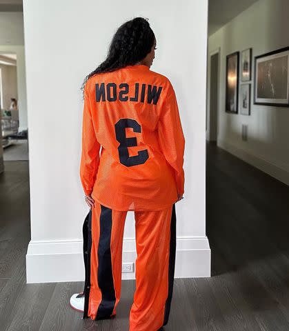<p>Ciara/Instagram</p> Ciara sporting the Denver Broncos jersey