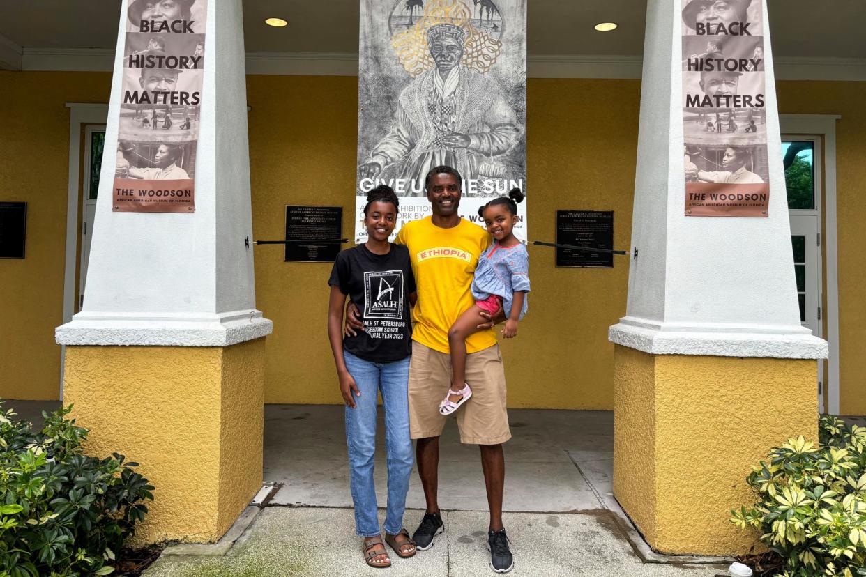 <span>The King family attended ASALH St Petersburg's freedom school throughout the summer in Florida.</span><span>Photograph: Melissa Hellmann/The Guardian</span>