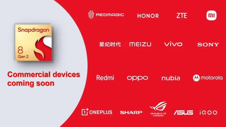 Qualcomm já confirmou quais serão marcas parceiras para uso do novo Snapdragon 8 Gen 2 (Imagem: Reprodução/Qualcomm)