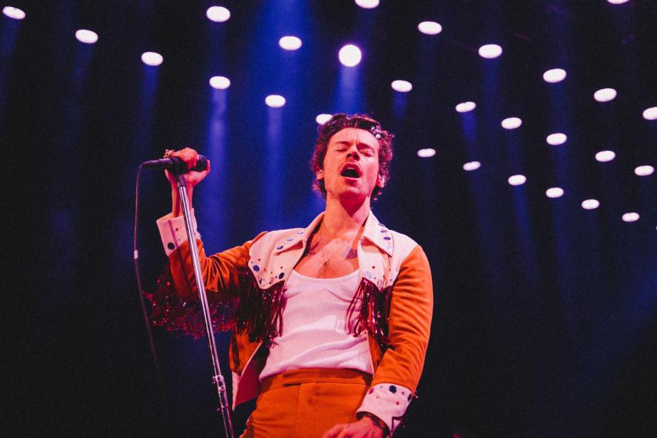 Harry Styles performs during Night 1 of his Love On Tour residency on Sept. 25, 2022, at the Moody Center in Austin.