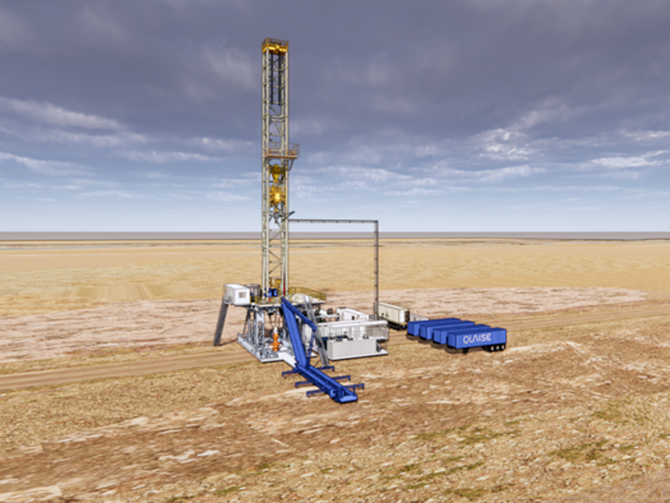 Artist’s rendition of the the Quaise drilling rig (Hector Vargas, Quaise Energy)