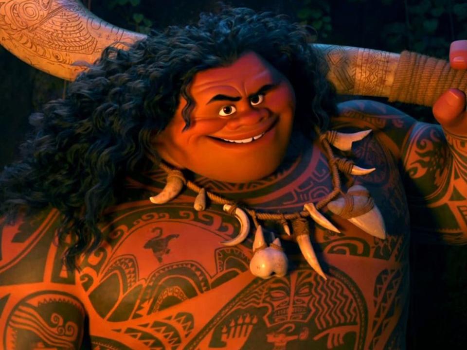 Dwayne Johnson's character Maui in <em>Moana</em>