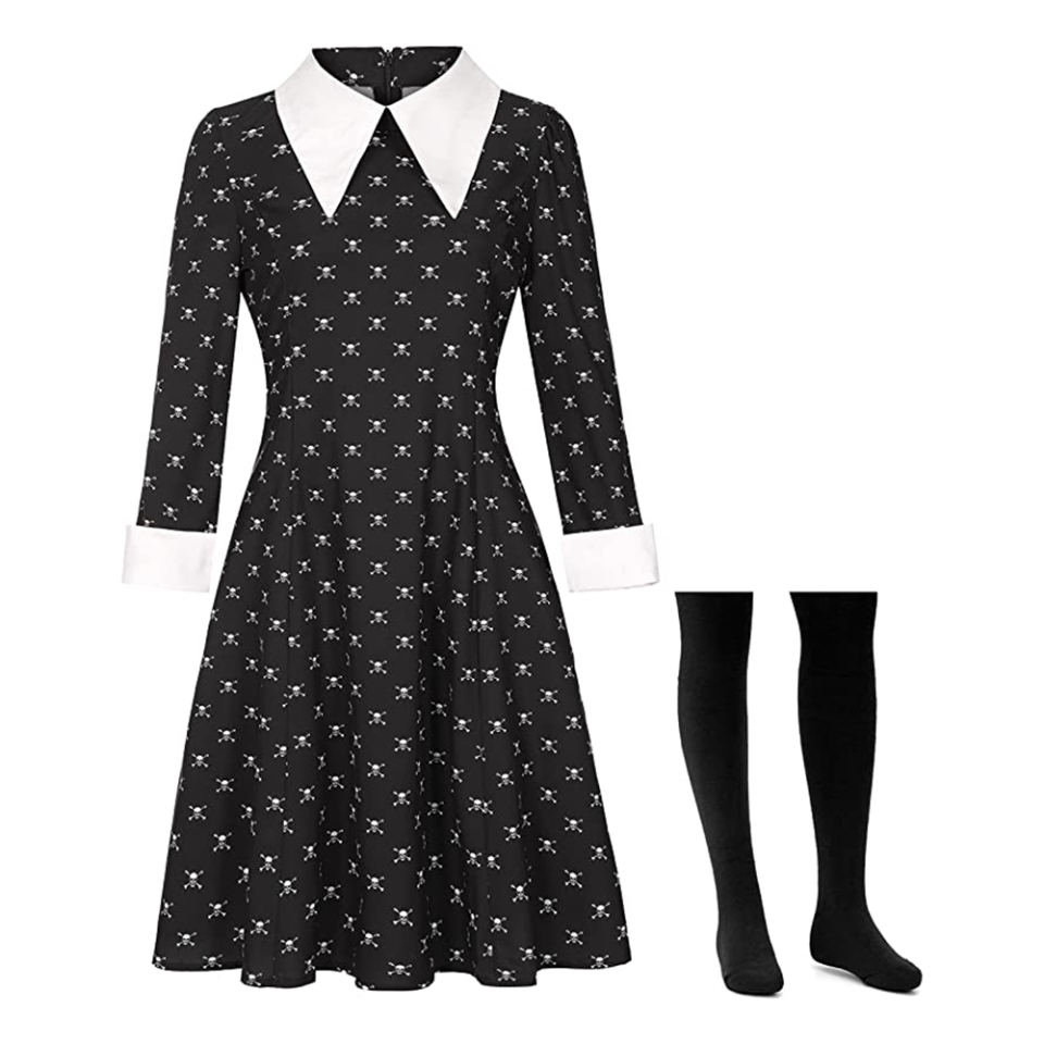 20) Wednesday Addams Dress with Socks