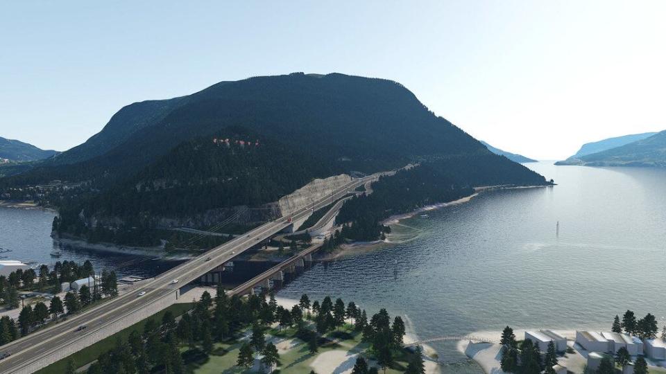 A visual of the Bruhn Bridge's replacement project, which was posted by the province in December 2023. 