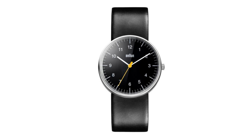 Braun Classic Stainless Steel Leather Strap Watch