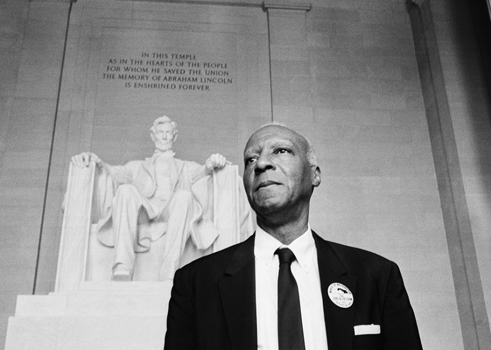 A. Philip Randolph at the Lincoln Memorial.