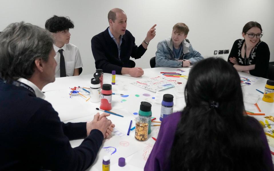 Prince William meets young people at the centre in Shepherd's Bush