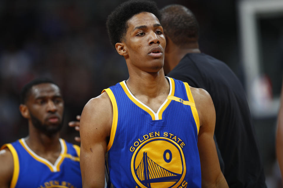 Patrick McCaw reached out to Vince Carter on Monday to say that he’s not upset with him for the play that sent him off the court Saturday on a stretcher. (AP)