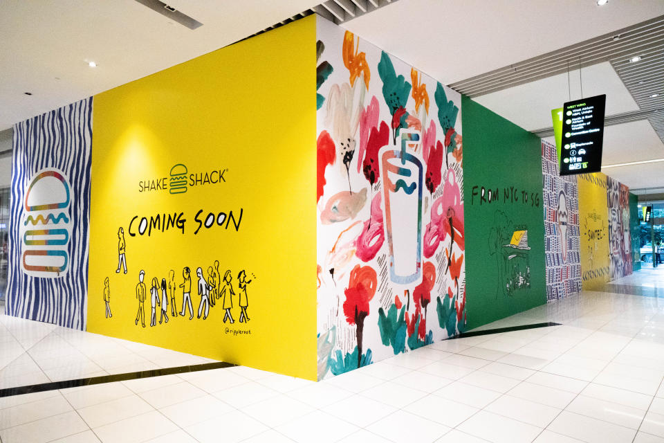 Hoarding at Shake Shack's restaurant in Suntec City mall in Singapore ahead of its opening. (Photo: Shake Shack)