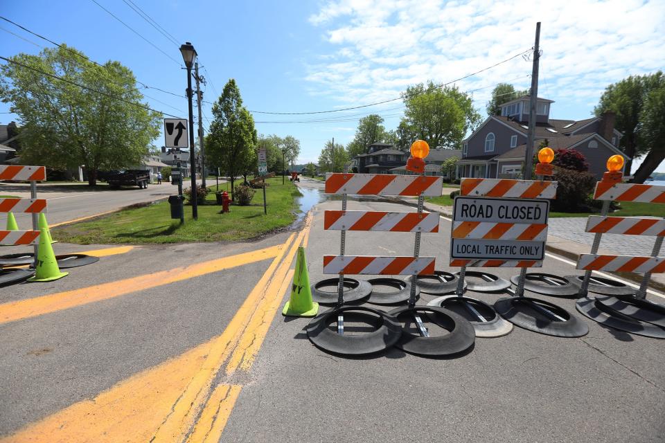 The end of Grieg St. in Sodus Point is closed to all but local traffic.  Small pools of water were seen in various spots, June 6, 2019.