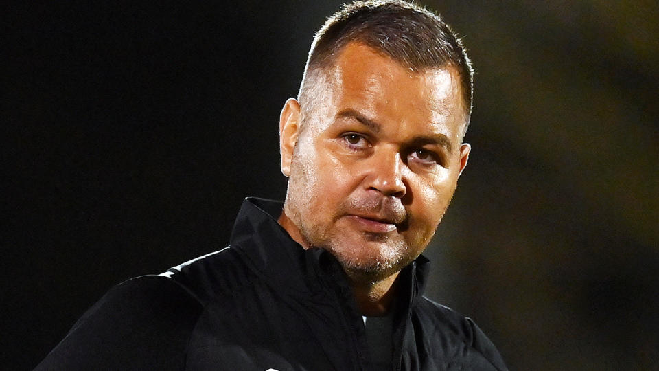 Anthony Seibold is pictured on the sidelines.