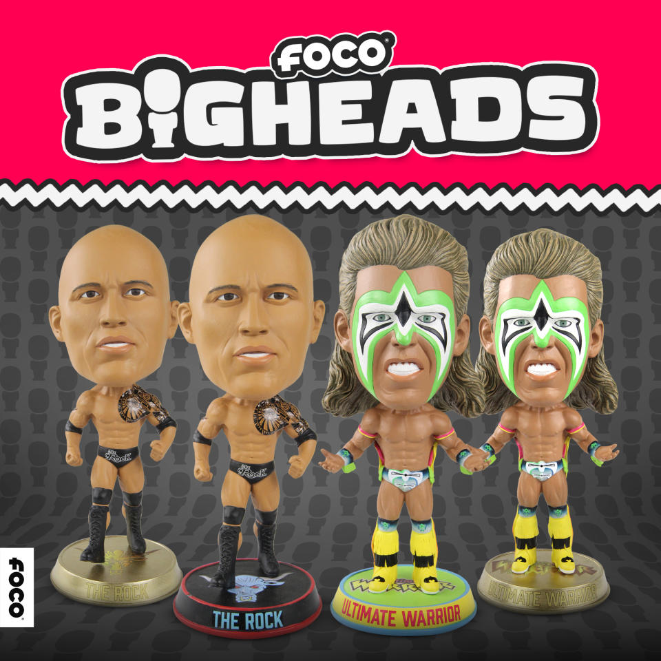 wwe-the-rock-ultimate-warriors-group-bigheads