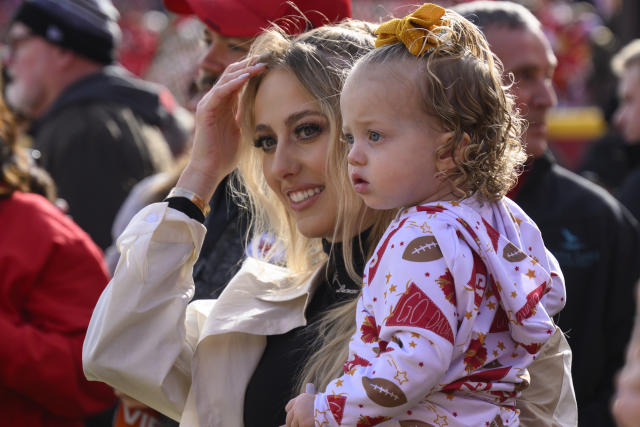 Patrick Mahomes and Brittany Matthews Share 1st Photo of Son Bronze's Face  After Super Bowl LVII Win