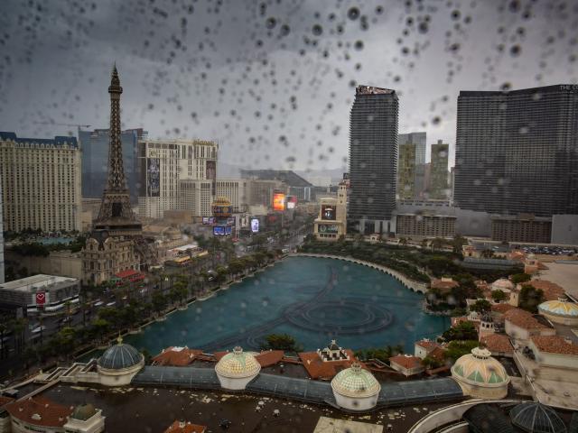 Water pours through Las Vegas casino after heavy rain hits Nevada