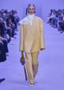 <p>Lucie and Luke Meier brought their trademark timelessness to Jil Sander's latest collection, sending plenty of neutral, tailored or slinky silk pieces down the catwalk. However, there were some more playful moments in the collection too, including some bright pops of purple, yellow and even a dash of animal print.</p>