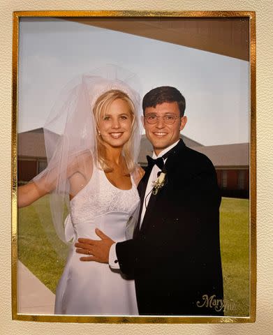 <p>Mike Johnson Facebook </p> Mike Johnson and Kelly Johnson on their wedding day in 1999.