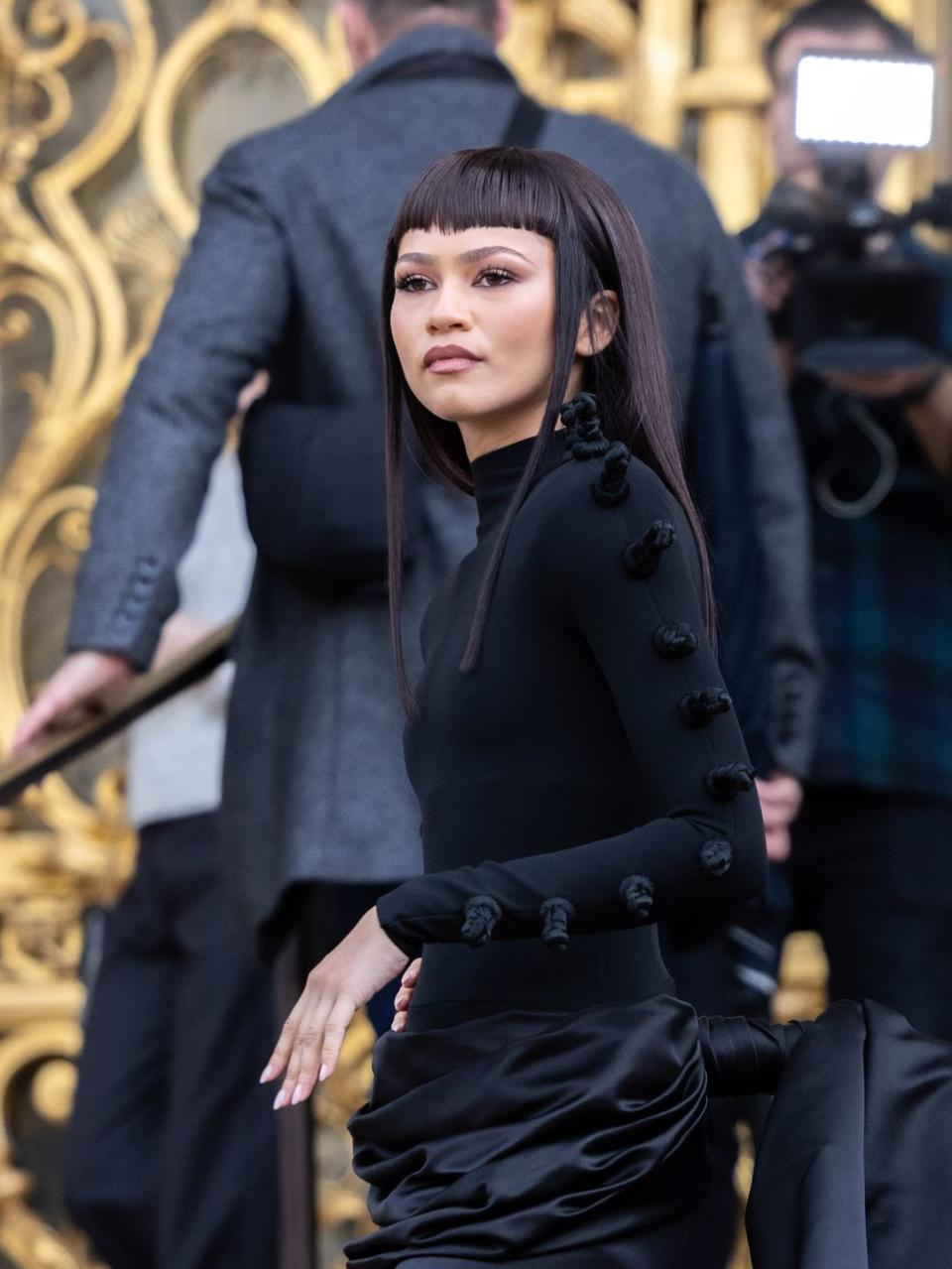 schiaparelli outside arrivals paris fashion week haute couture springsummer 2024