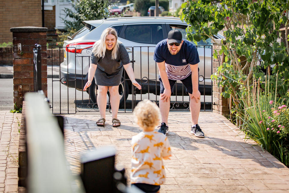 The nurse made the agonising decision to self-isolate from her son, but the family are now reunited. (Peter Austin/SWNS)