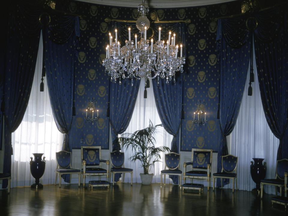 The Blue Room in the White House in the 1970s.