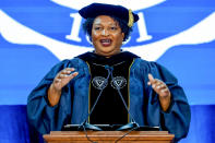 <p><a href="https://www.cnbc.com/2022/05/16/stacey-abrams-gives-spelman-college-2022-commencement-address.html" rel="nofollow noopener" target="_blank" data-ylk="slk:At her alma mater;elm:context_link;itc:0;sec:content-canvas" class="link ">At her alma mater</a> Spelman College on May 15, the Georgia gubernatorial candidate told the graduating class, "I was taught at Spelman College to be bold in my ambitions, to believe that I am capable of whatever I can imagine."</p>