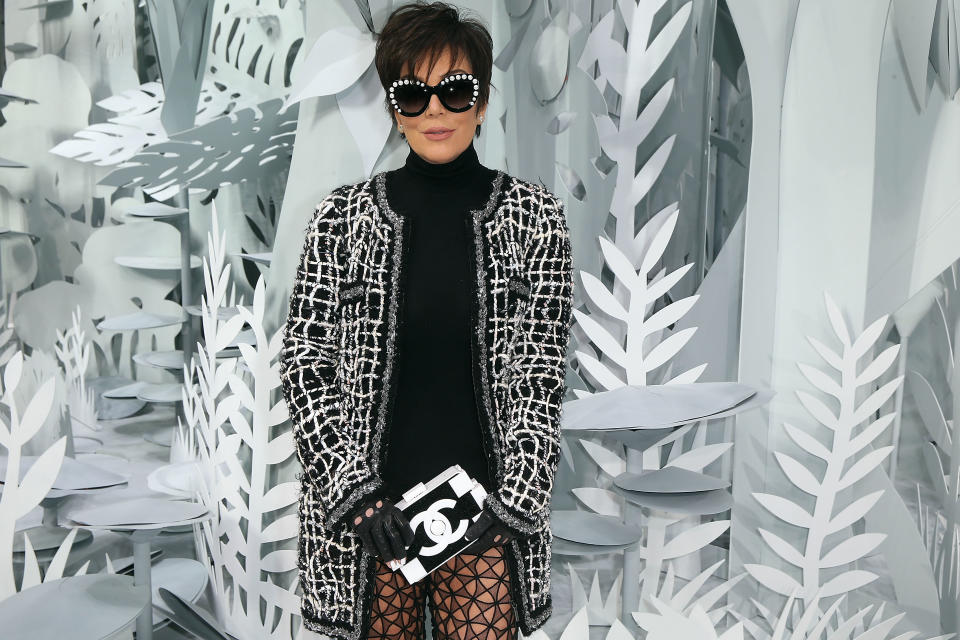 PARIS, FRANCE - JANUARY 27:  Kris Jenner attends the Chanel show as part of Paris Fashion Week Haute Couture Spring/Summer 2015> on January 27, 2015 in Paris, France.  (Photo by Rindoff/Dufour/Getty Images)