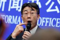 Gao Fu, director of China Center for Disease Control and Prevention addresses the media after a briefing in Beijing