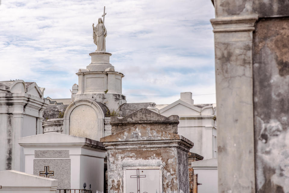 Beautiful above ground graves in the famous St. Louis Cemetery Number 1 in New Orleans, Louisiana, site of the grave of Marie Laveau, Vodoo Queen.