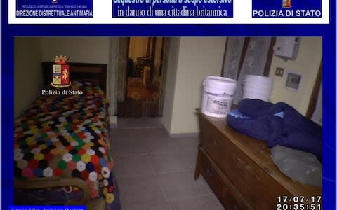 The room where the model was alleged to have been held - Credit: Italian Police 