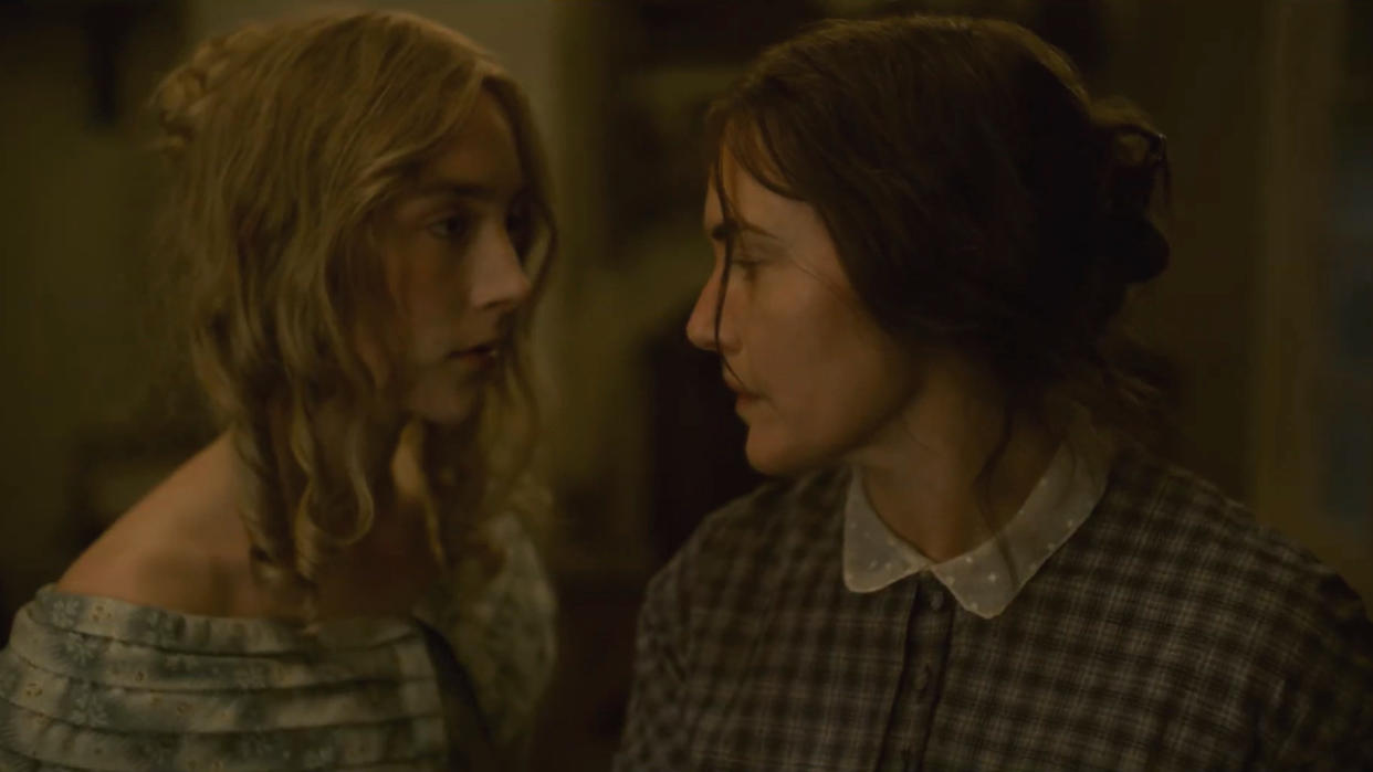 Saoirse Ronan and Kate Winslet in the trailer for 'Ammonite'. (Credit: Lionsgate)