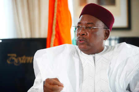 Niger's President Mahamadou Issoufou attends a Reuters interview in Berlin, Germany, August 16, 2018. REUTERS/Hannibal Hanschke