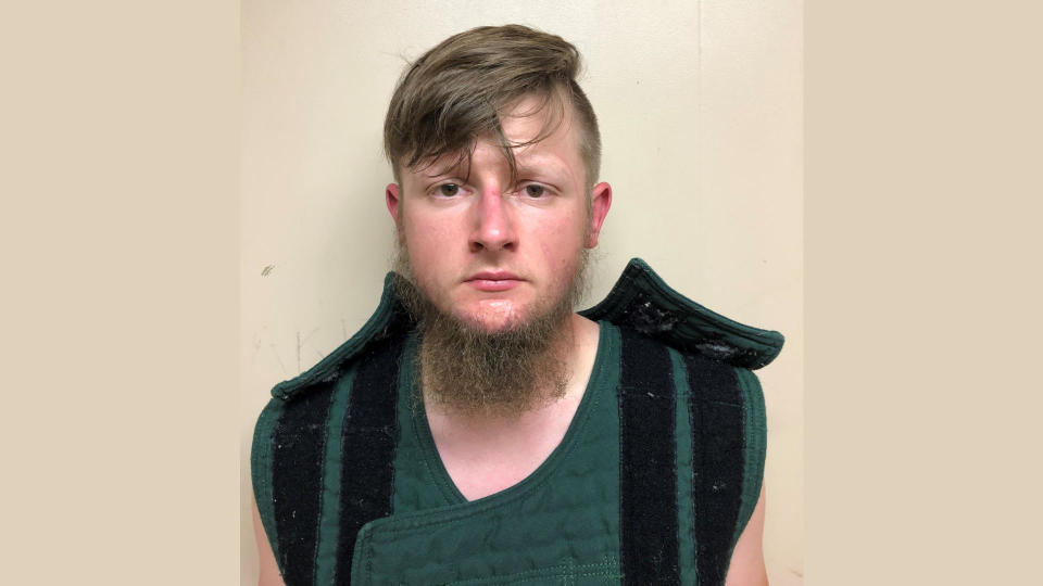 Robert Aaron Long seen in a booking photo. / Credit: Crisp County Sheriff's Office