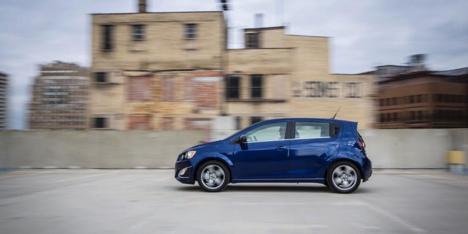 <p>The Sonic's <a href="https://www.roadandtrack.com/new-cars/videos/a5037/2013-chevrolet-sonic-rs-review/" rel="nofollow noopener" target="_blank" data-ylk="slk:138 hp from the turbocharged 1.4-liter engine;elm:context_link;itc:0;sec:content-canvas" class="link ">138 hp from the turbocharged 1.4-liter engine</a> is especially fun when paired with the optional six-speed. It's a small, light car that is perfect to zip in and out of traffic in a crowded city. And once you've had your fun, this thing will be just as easy to parallel park. <a href="https://www.ebay.com/itm/2020-Chevrolet-Sonic-LT-RS-MSRP-21340/303397209074?hash=item46a3e203f2:g:eJQAAOSwIKVd5TmU" rel="nofollow noopener" target="_blank" data-ylk="slk:Here's a new example;elm:context_link;itc:0;sec:content-canvas" class="link ">Here's a new example</a> you can own today. </p>