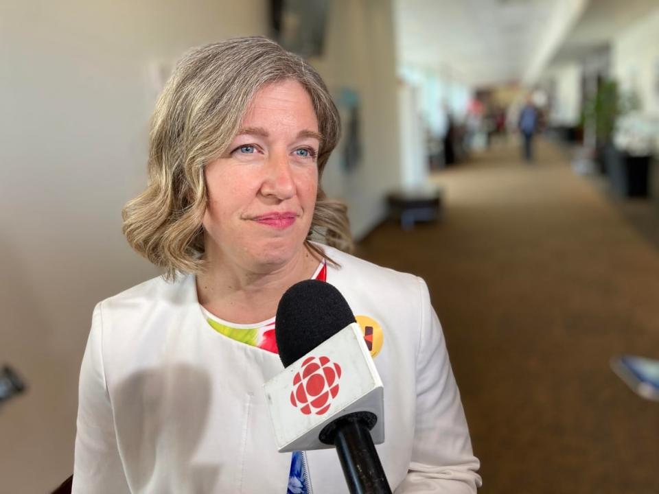 Liberal Leader Susan Holt said she fell in love with the Bathurst East–Nepisiguit–Saint-Isidore riding and hopes the premier won't wait too long to call a byelection. (Jacques Poitras/CBC - image credit)