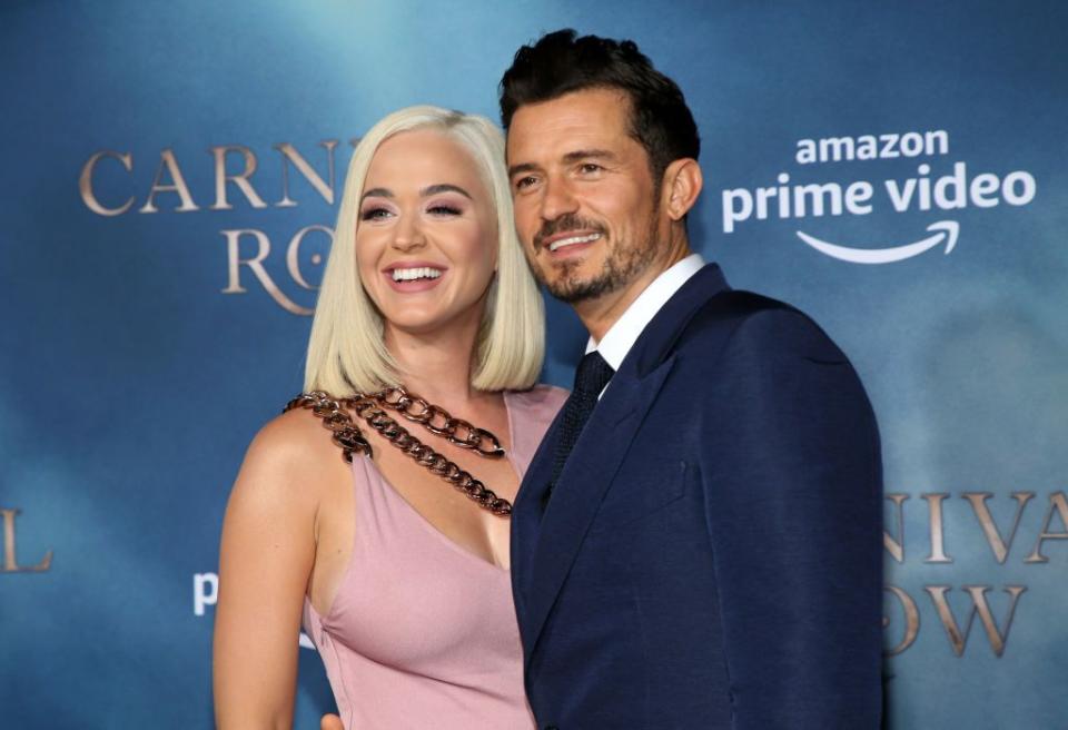 hollywood, california august 21 katy perry and orlando bloom attend the la premiere of amazons carnival row at tcl chinese theatre on august 21, 2019 in hollywood, california photo by phillip faraonegetty images
