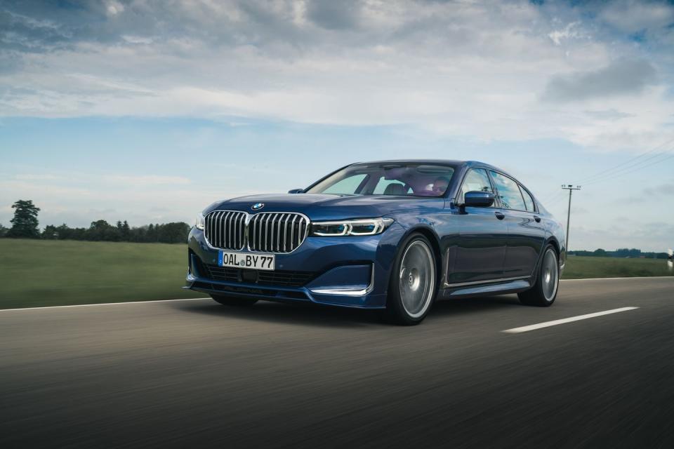 <p>BMW claims that the new Alpina B7 is capable of 205 mph, although the best we could do in traffic on an unrestricted stretch of the German autobahn was an indicated 186 mph.</p>