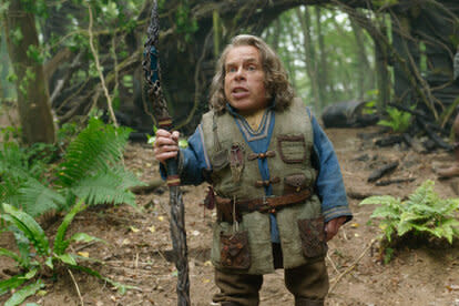 Willow Ufgood (Warwick Davis) and (Graham Hughes) in Lucasfilm's WILLOW exclusively on Disney+.